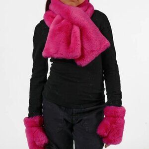 Apparis Kids Faux Fur Scarf and Glove Set